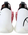Dolce & Gabbana Pink White Logo Sorrento Sneakers Shoes