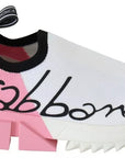 Dolce & Gabbana Pink White Logo Sorrento Sneakers Shoes