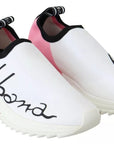 Dolce & Gabbana Pink White Logo Sorrento Sneakers Shoes