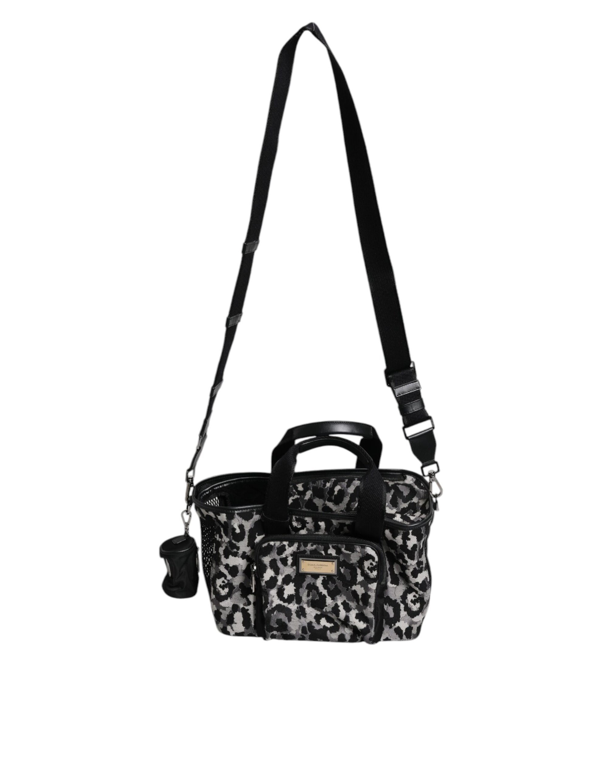 Dolce &amp; Gabbana Multicolor Leopard Print Pet Carry Logo Plaque Bag