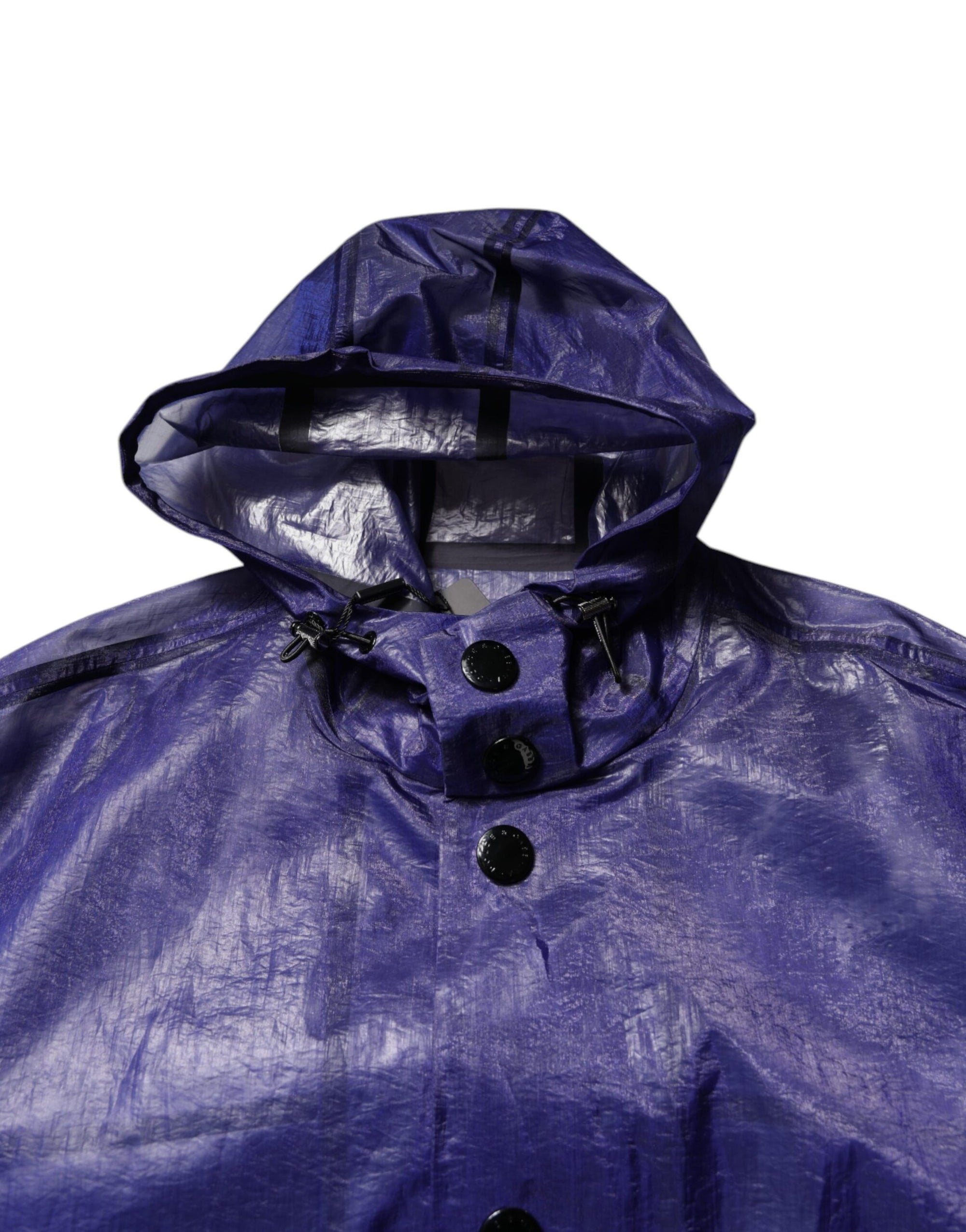 Dolce &amp; Gabbana Dark Blue Cotton Hooded Men Raincoat Jacket