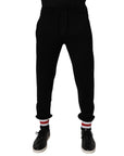 Dolce & Gabbana Black Wool Mid Waist Jogger Sweatpants Pants