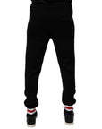 Dolce & Gabbana Black Wool Mid Waist Jogger Sweatpants Pants
