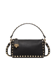 Valentino Garavani Black Garnet Calfskin Small Rockstud Shoulder Bag