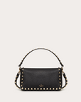Valentino Garavani Black Garnet Calfskin Small Rockstud Shoulder Bag