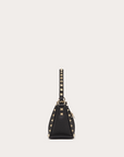 Valentino Garavani Black Garnet Calfskin Small Rockstud Shoulder Bag
