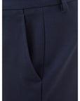 Elegant Blue Wool Pants for Women