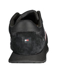 Tommy Hilfiger Black Leather Men Sneaker
