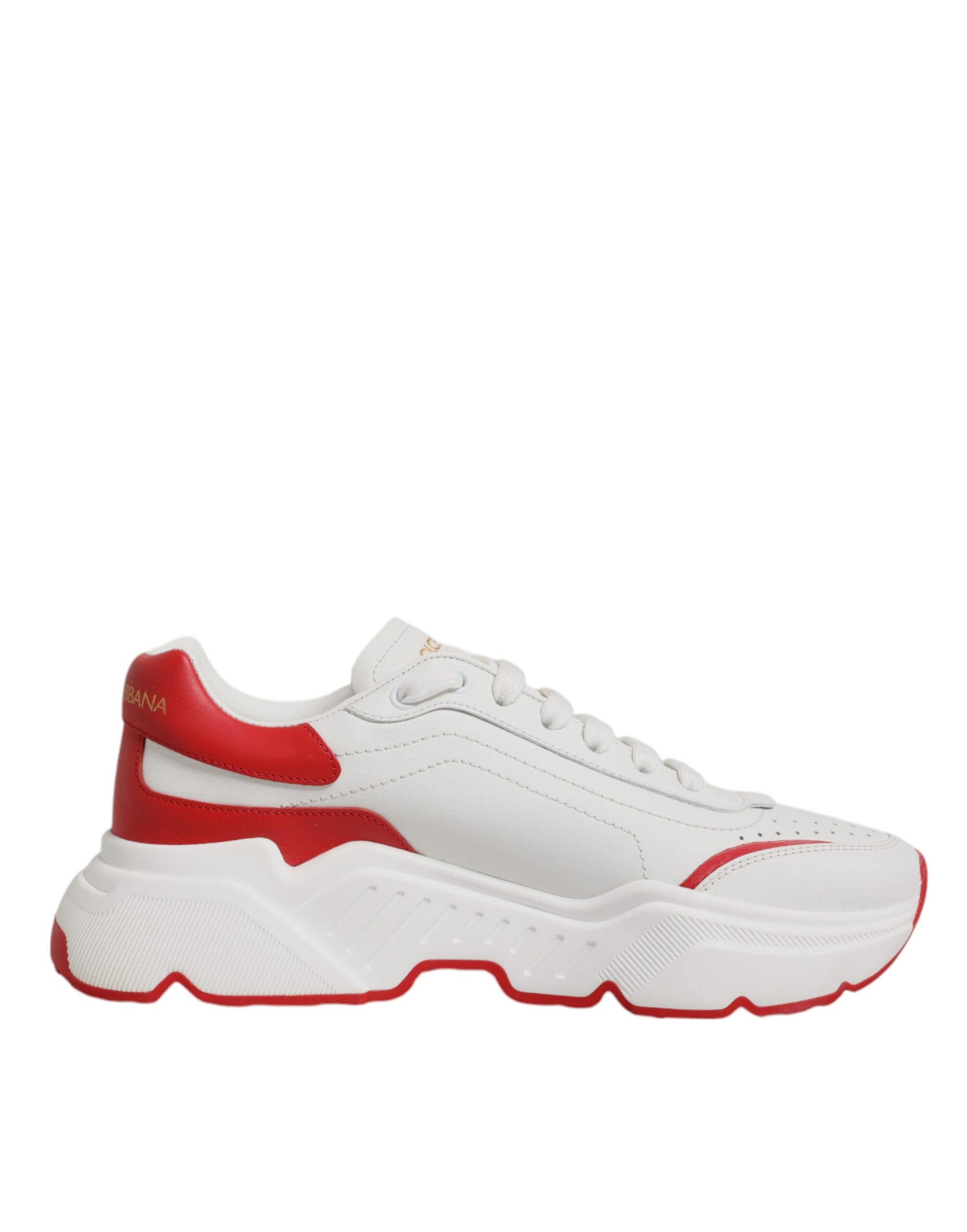 Dolce &amp; Gabbana White Red Leather Daymaster Men Sneakers Shoes