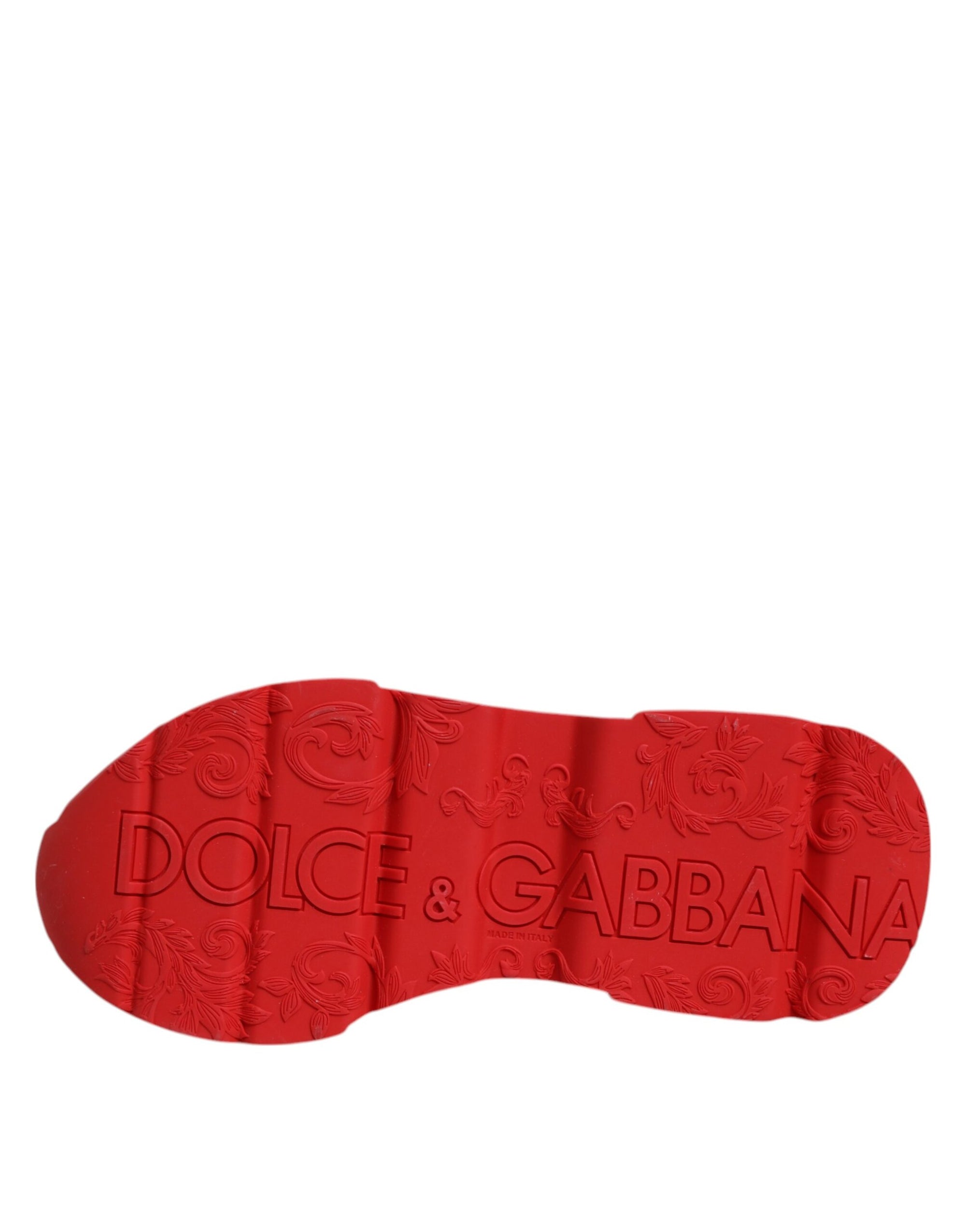 Dolce &amp; Gabbana White Red Leather Daymaster Men Sneakers Shoes