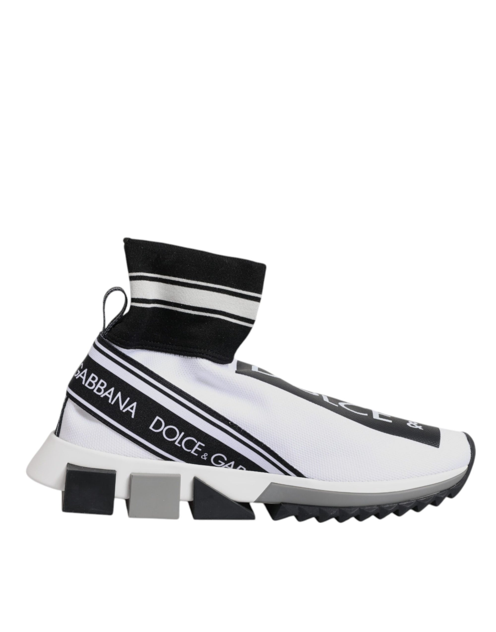 Dolce &amp; Gabbana White Black Sorrento Socks Sneakers Shoes