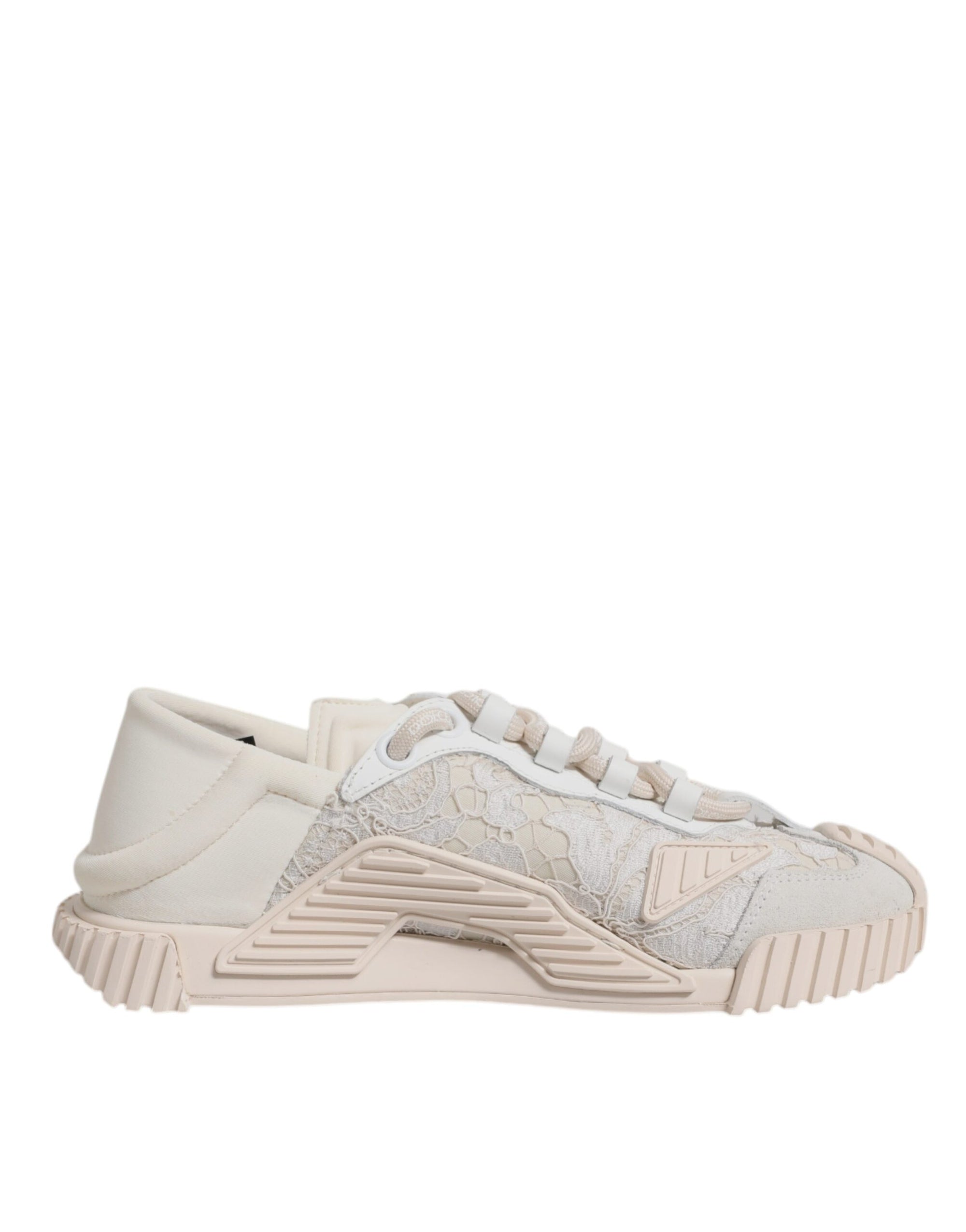 Dolce &amp; Gabbana White Lace NS1 Low Top Sneaker Sports Shoes