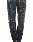 Dolce & Gabbana Enchanted Sicily Crystal Heart Boyfriend Jeans