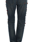 Dolce & Gabbana Enchanted Sicily Crystal Heart Boyfriend Jeans