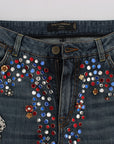 Dolce & Gabbana Enchanted Sicily Crystal Heart Boyfriend Jeans