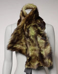 Dolce & Gabbana Multicolor Fur Shawl Neck Wrap Cover Collar Scarf