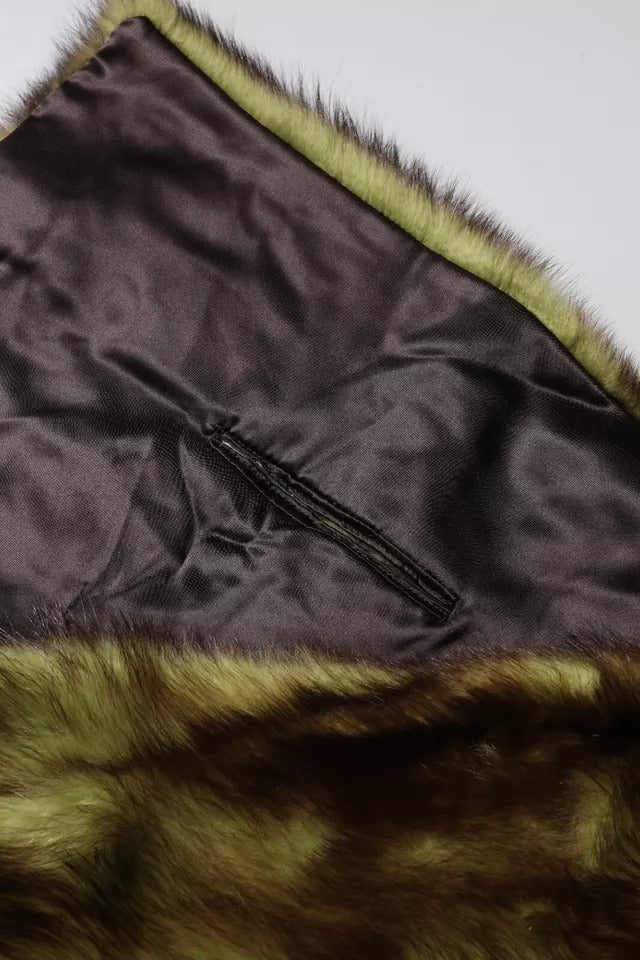 Dolce &amp; Gabbana Multicolor Fur Shawl Neck Wrap Cover Collar Scarf