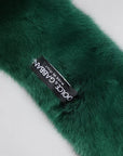 Dolce & Gabbana Green Mink Fur Collar Women Neck Wrap Scarf