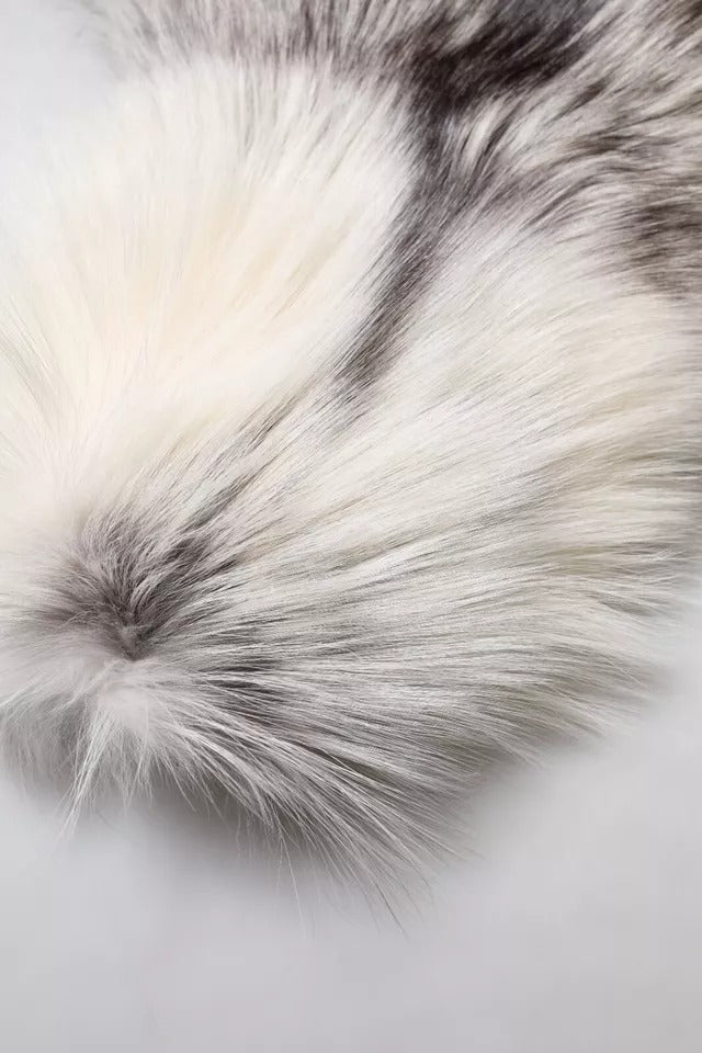 Dolce &amp; Gabbana White Fox Fur Neck Wrap Warmer Winter Scarf
