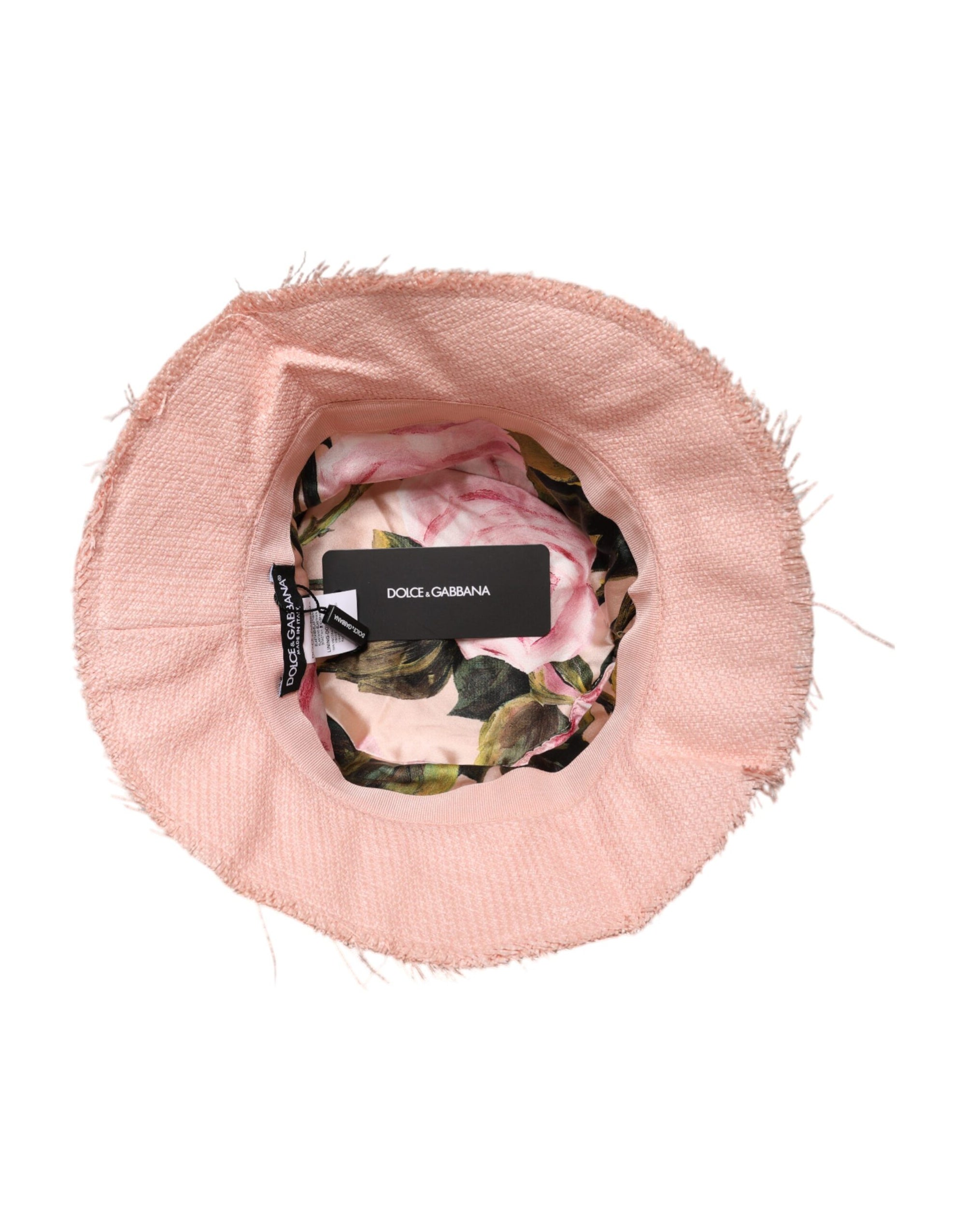 Dolce &amp; Gabbana Pink Cotton Wide Brim Bucket Hat
