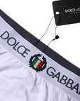 Dolce & Gabbana White Cotton Stretch Regular Boxer Underwear