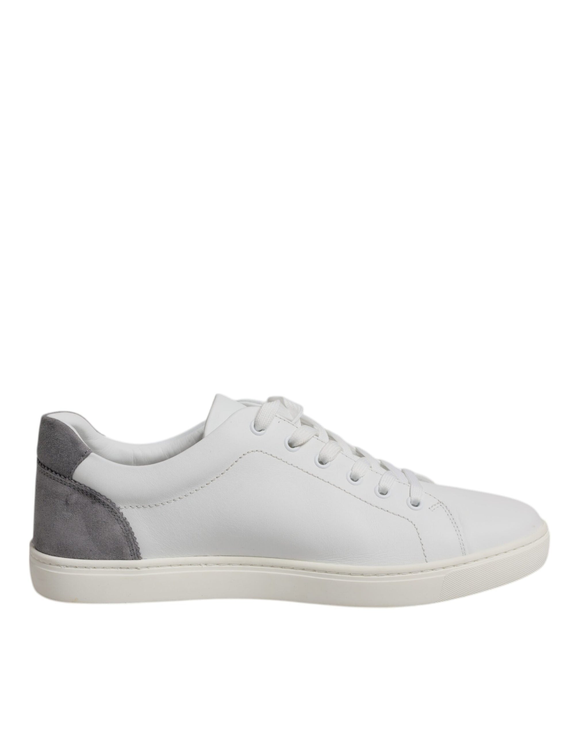 Dolce &amp; Gabbana White Suede Leather Low Top Sneakers Shoes