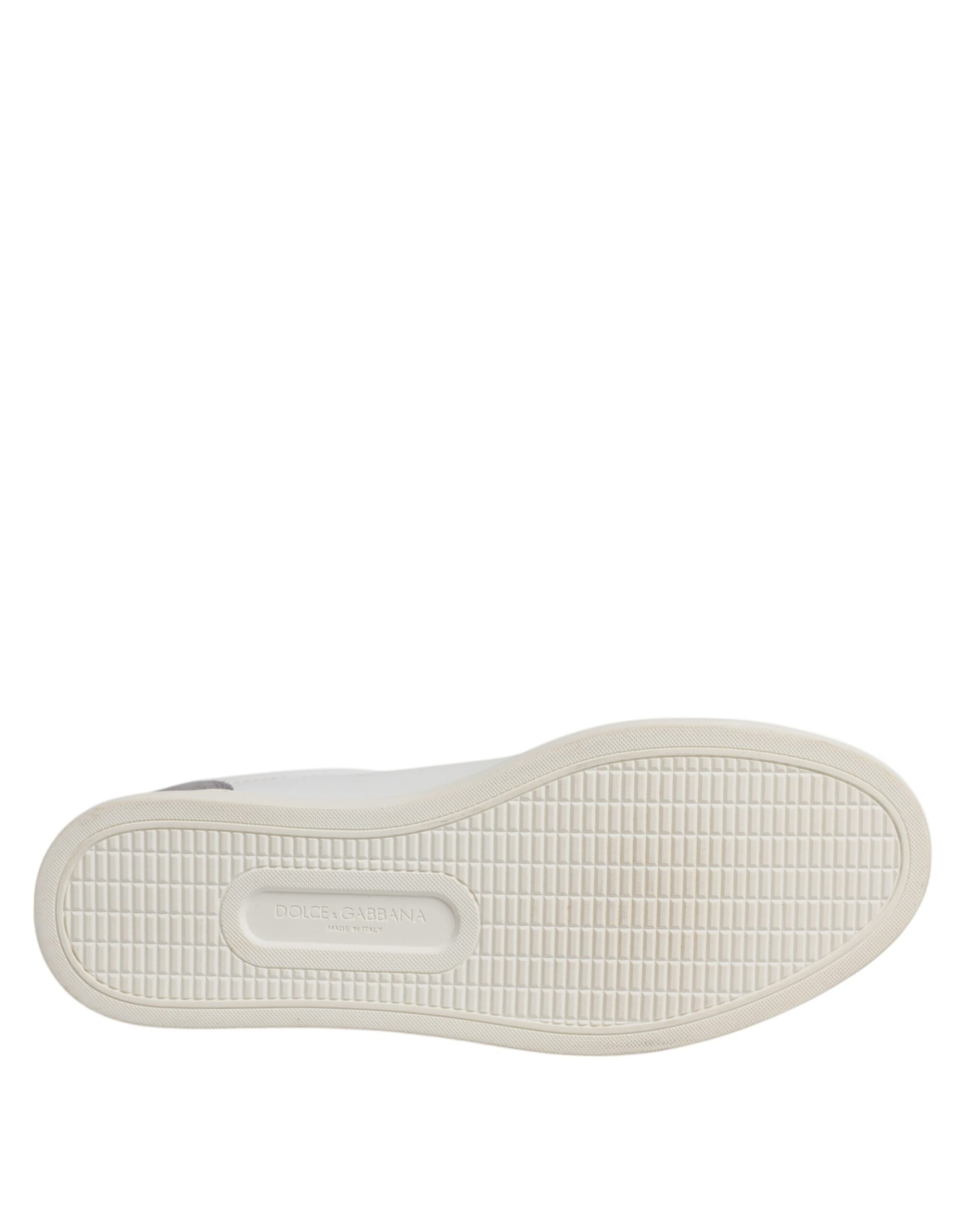 Dolce &amp; Gabbana White Suede Leather Low Top Sneakers Shoes