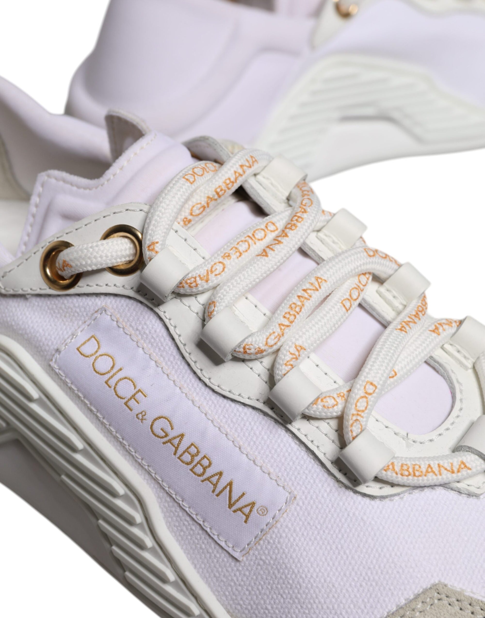 Dolce &amp; Gabbana White Leather Low Top NS1 Sneakers Shoes
