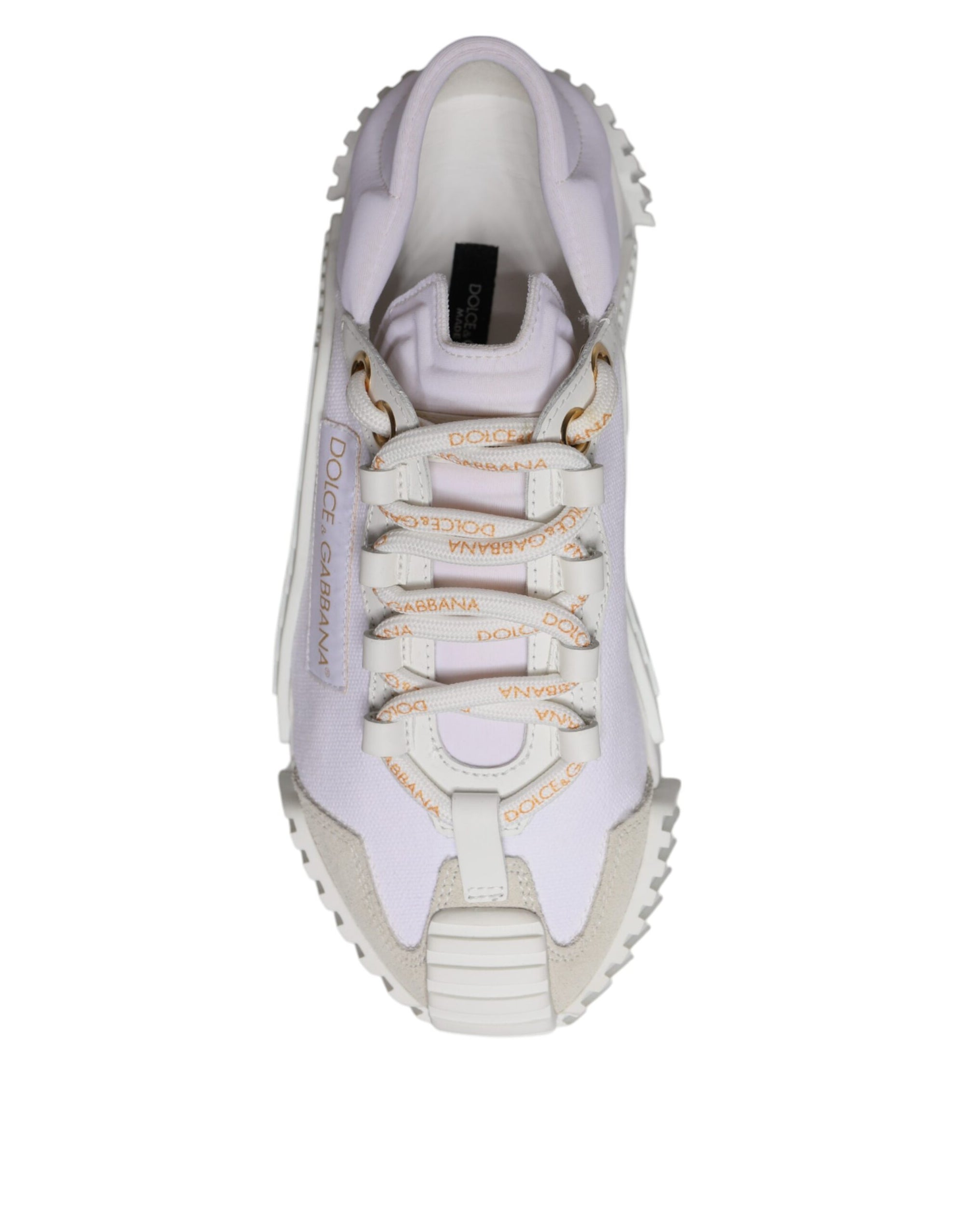Dolce &amp; Gabbana White Leather Low Top NS1 Sneakers Shoes