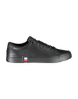 Tommy Hilfiger Black Leather Men Sneaker