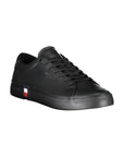 Tommy Hilfiger Black Leather Men Sneaker