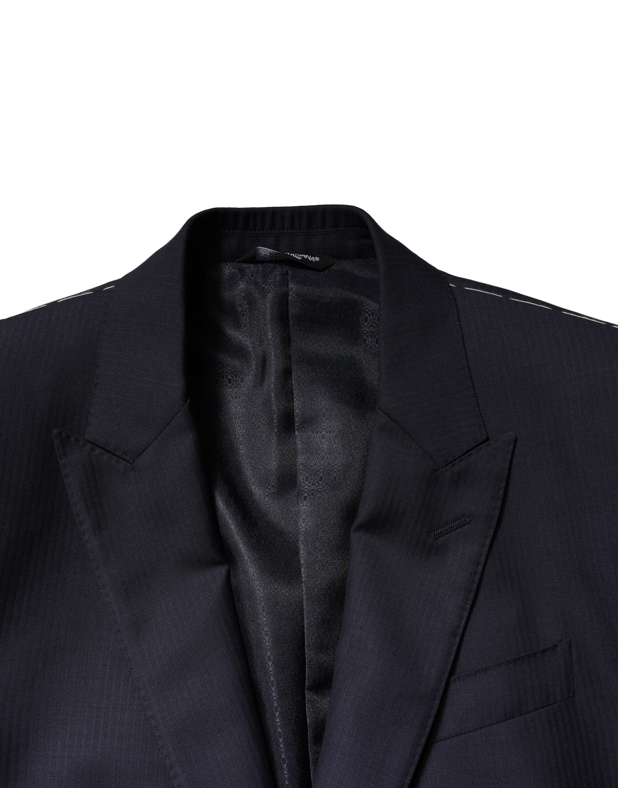 Dolce &amp; Gabbana Blue MARTINI Wool 3 Piece Formal Men Suit