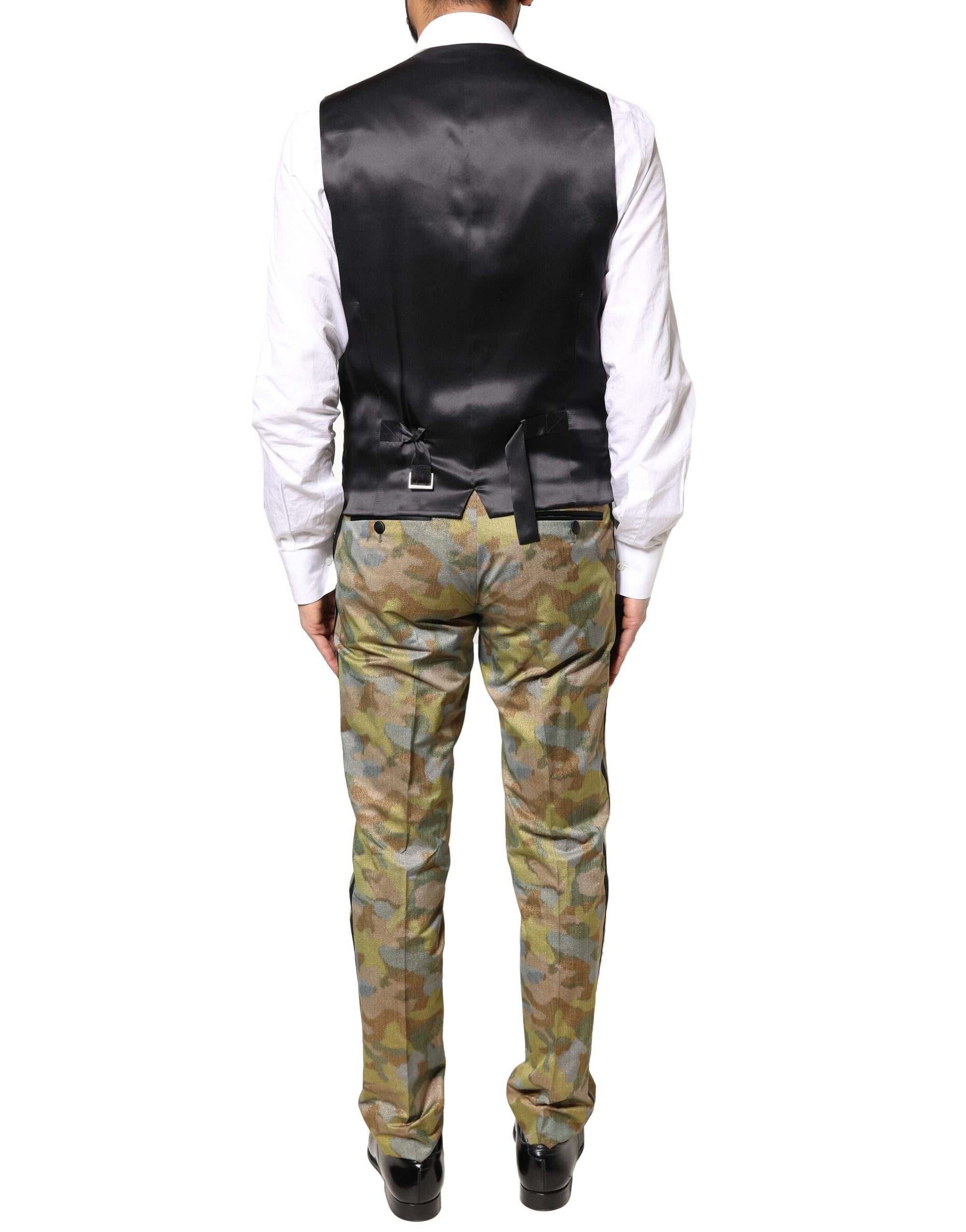 Dolce &amp; Gabbana Multicolor Camouflage SICILIA 3 Piece Suit