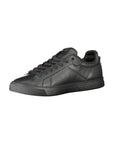 Tommy Hilfiger Black Leather Men Sneaker