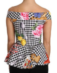 Dolce & Gabbana Chic Checkered Corset Top Blouse