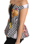 Dolce & Gabbana Chic Checkered Corset Top Blouse