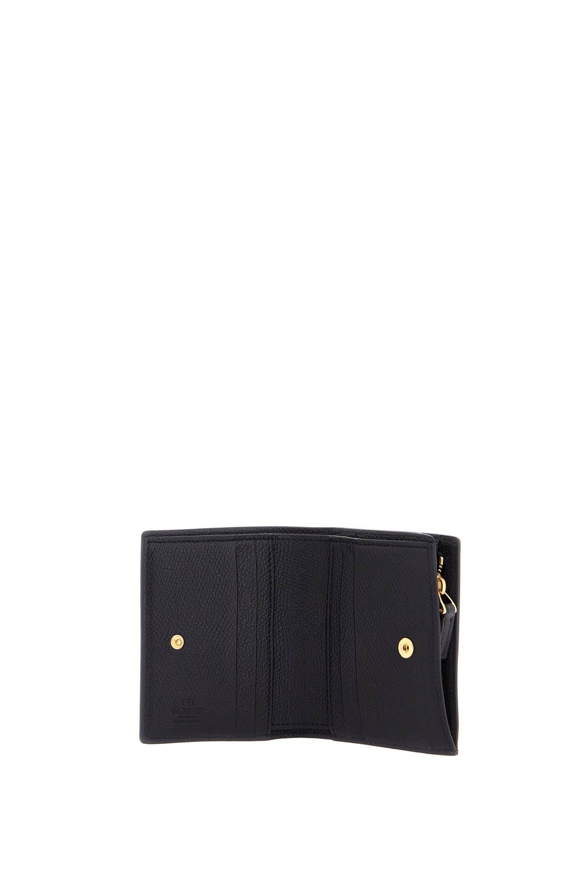 Valentino Garavani Valentino Garavani portafoglio compatto donna in pelle nera con zip