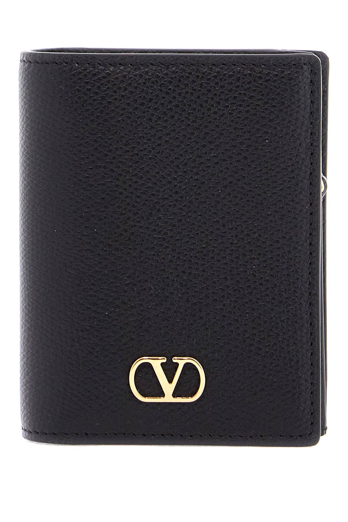 Valentino Garavani Valentino Garavani portafoglio compatto donna in pelle nera con zip