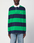 Polo Ralph Lauren Polo Ralph Lauren Navy blue/bright green striped cotton polo shirt