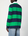 Polo Ralph Lauren Polo Ralph Lauren Navy blue/bright green striped cotton polo shirt