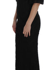 Dolce & Gabbana Elegant Black Floral Lace Maxi Dress