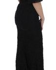 Dolce & Gabbana Elegant Black Floral Lace Maxi Dress