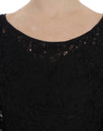 Dolce & Gabbana Elegant Black Floral Lace Maxi Dress
