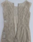 Dolce & Gabbana Elegant Beige Floral Cutout Maxi Dress