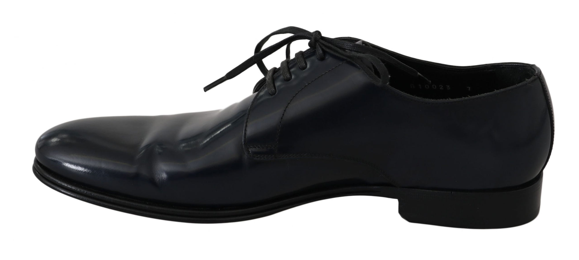 Dolce &amp; Gabbana Elegant Dark Blue Leather Derby Dress Shoes