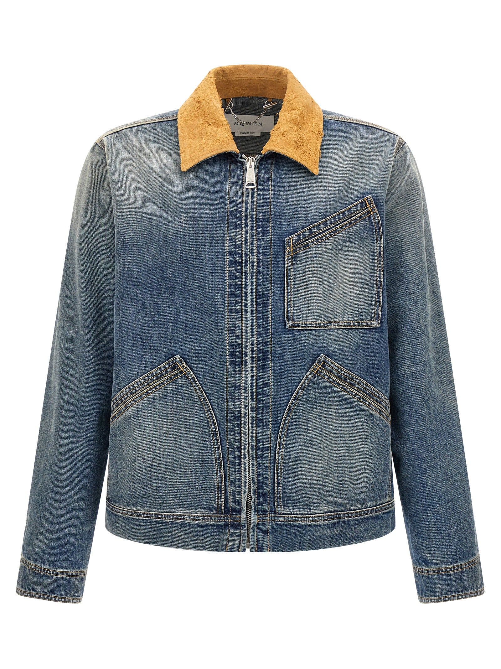 Alexander McQueen Alexander McQueen Suede Denim Jacket