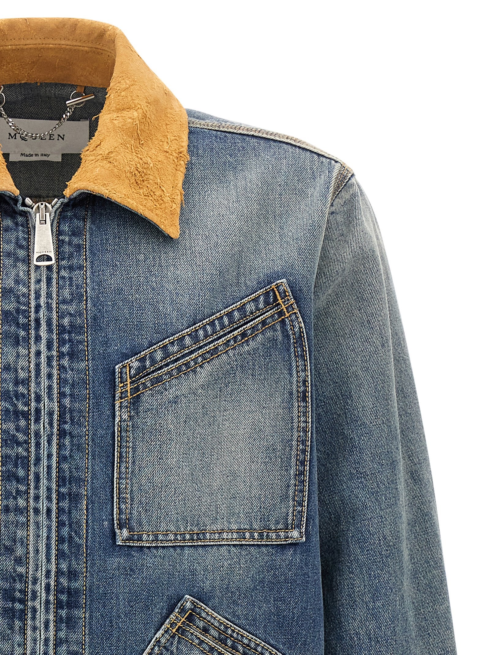 Alexander McQueen Alexander McQueen Suede Denim Jacket