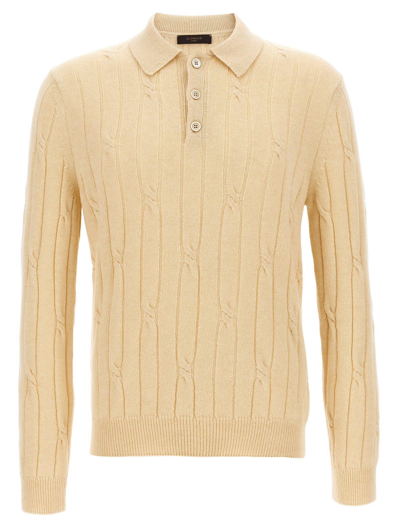 Zanone Zanone Braided Wool Polo Shirt