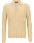 Zanone Zanone Braided Wool Polo Shirt