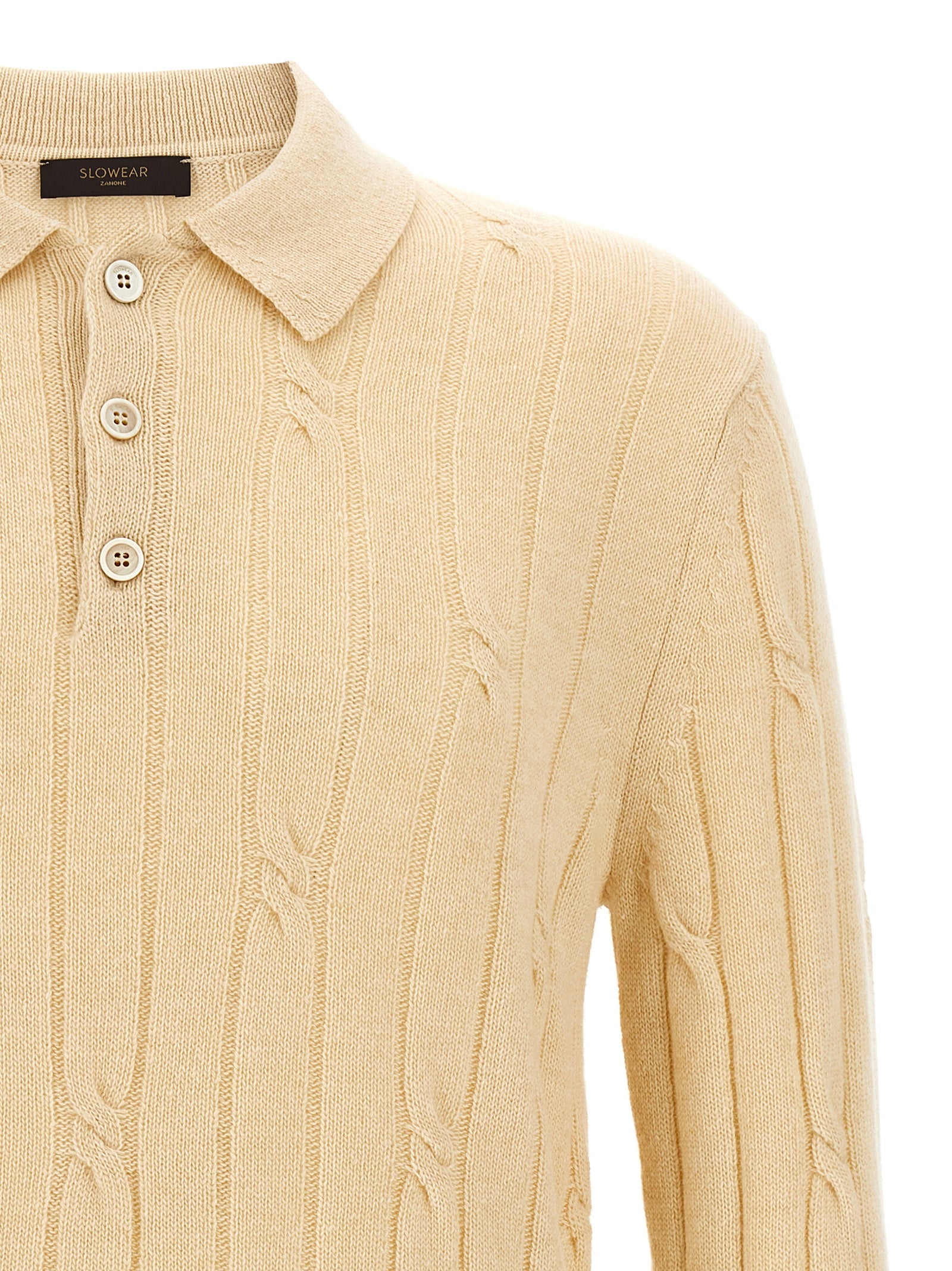 Zanone Zanone Braided Wool Polo Shirt